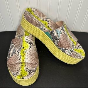 Kate Spade Zia Platform Sandals Size 9 Faux Snakeskin